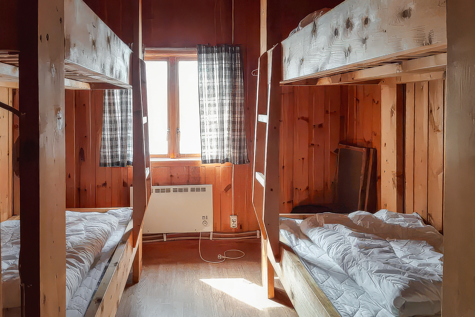 Bedroom with four bunk beds