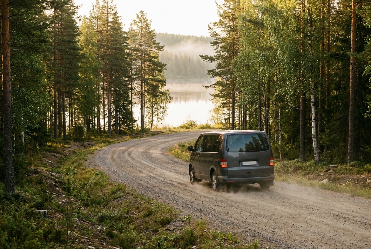 Airport transfer through the forest