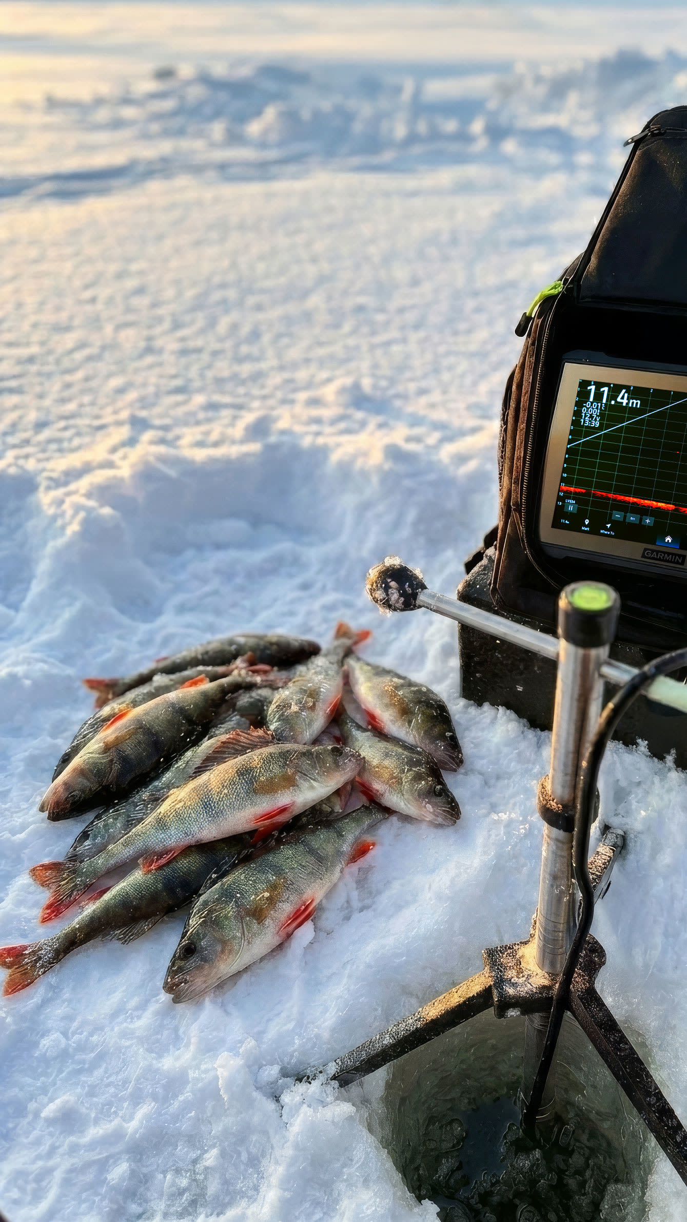 Ice fishing Swedish Lapland