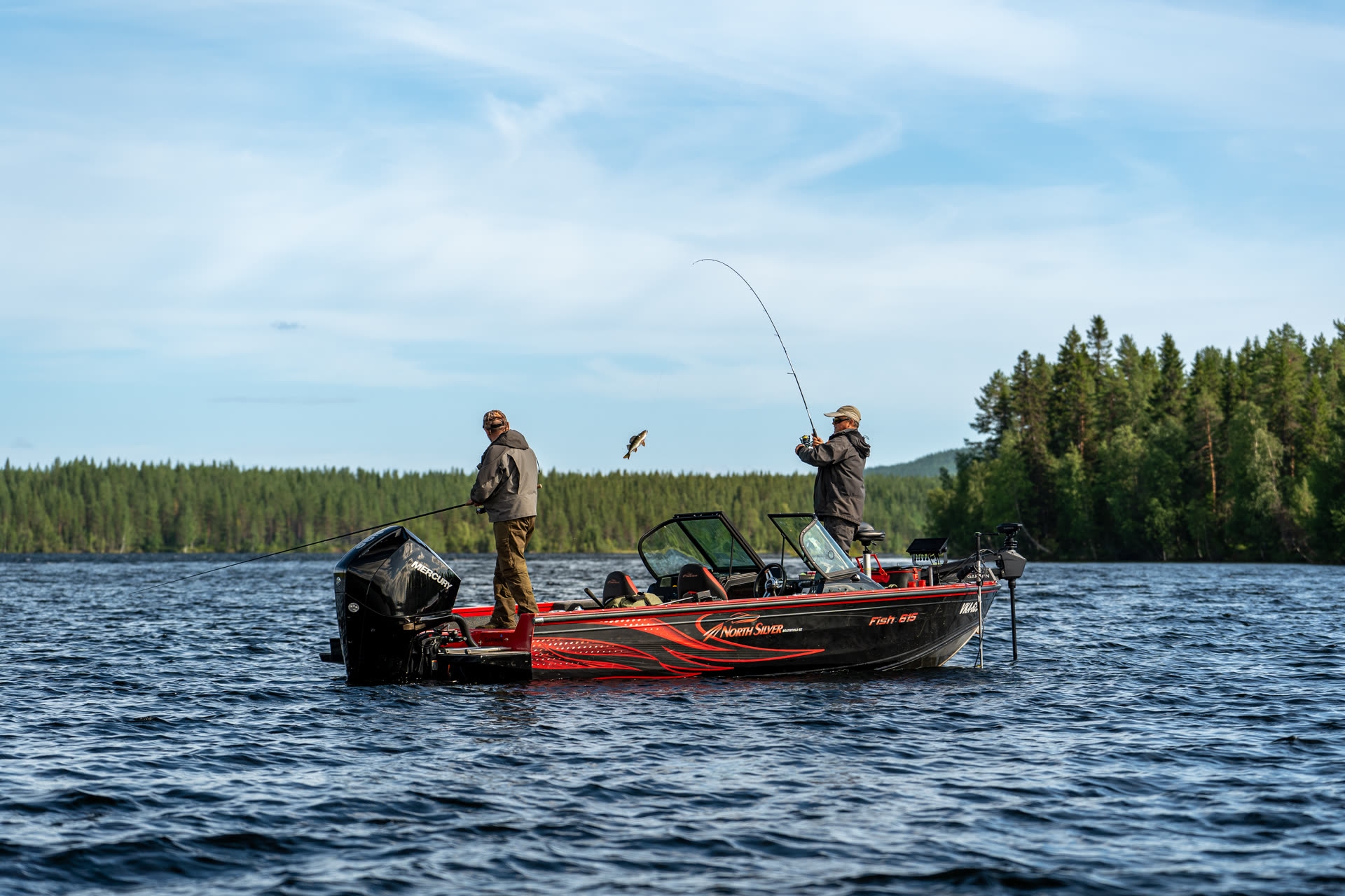 Tournament fishing from the North Silver 615 on a Lapland lake