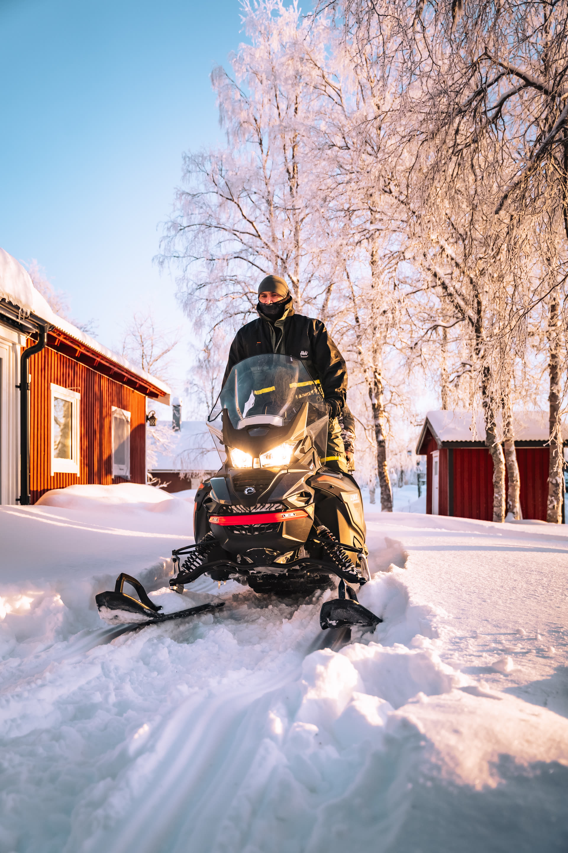 Snowmobile transfer to the fishing spot