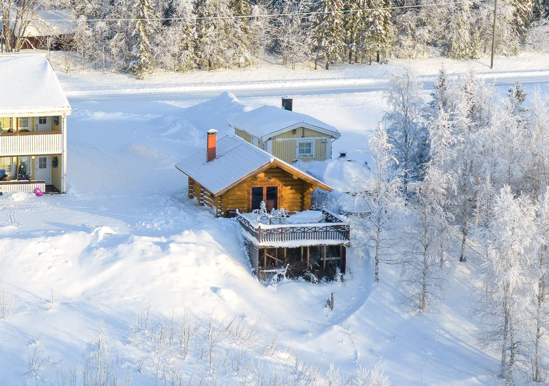Sauna house in winter